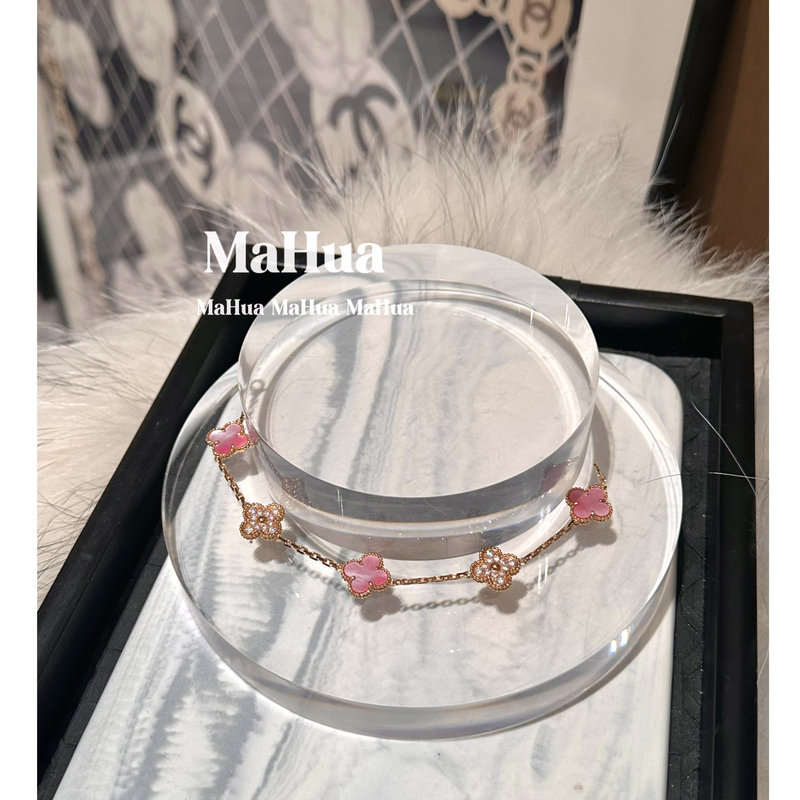 铜合金锆石手链 P0537  25圣诞限定法式气质五花手链