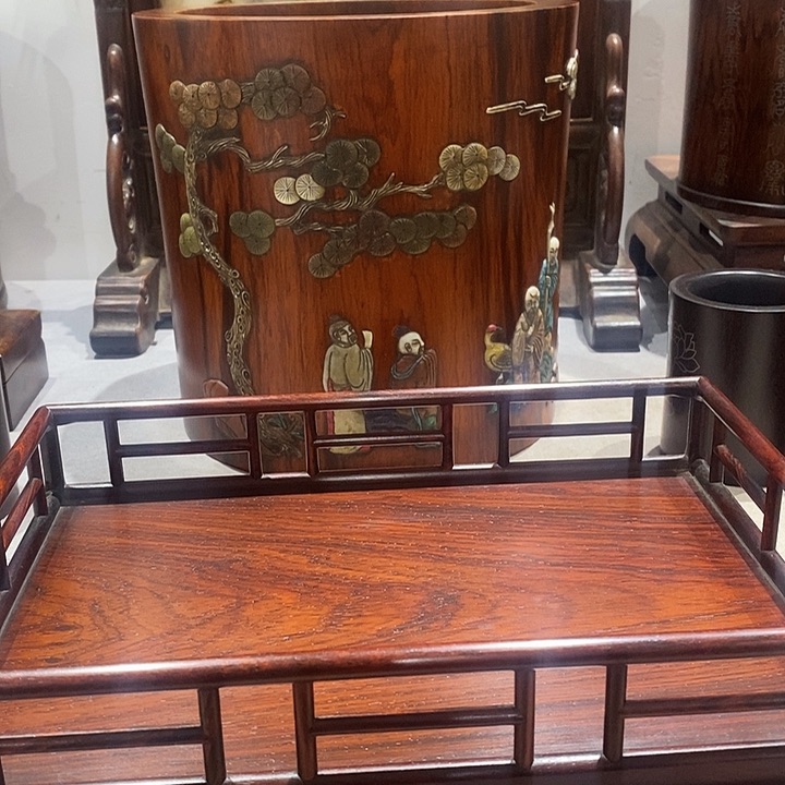 木我**旧黄花梨紫油梨精品文盘一只