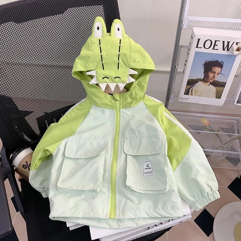 儿童春款休闲外套中小童冲锋衣男孩春季潮流款上衣春秋款夹克外套