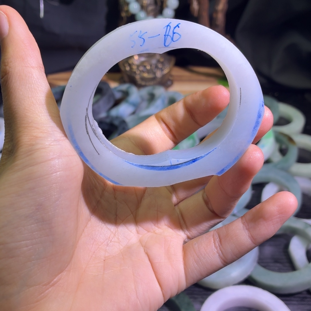 定制翡翠未镶嵌天然纹理随机，追求完美者慎拍