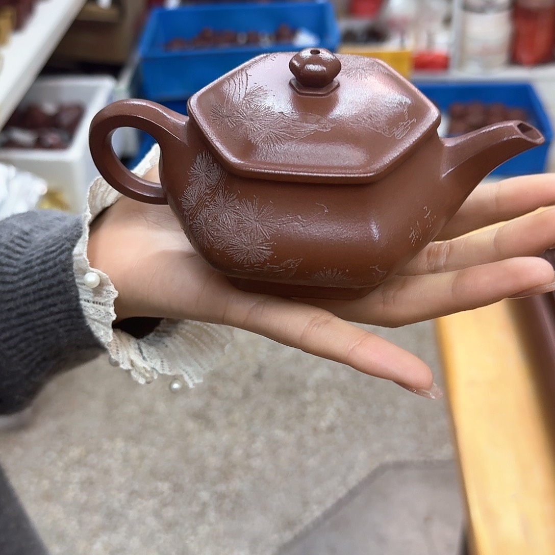紫砂茶壶紫砂壶六方明炉230cc