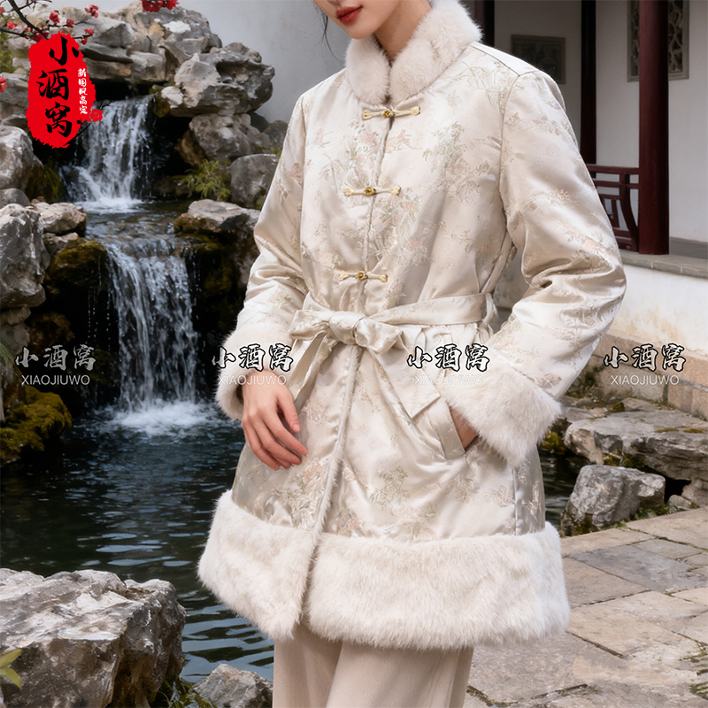 [花晨月-长款]小酒窝新国风 新中式时尚气质双面外套-88