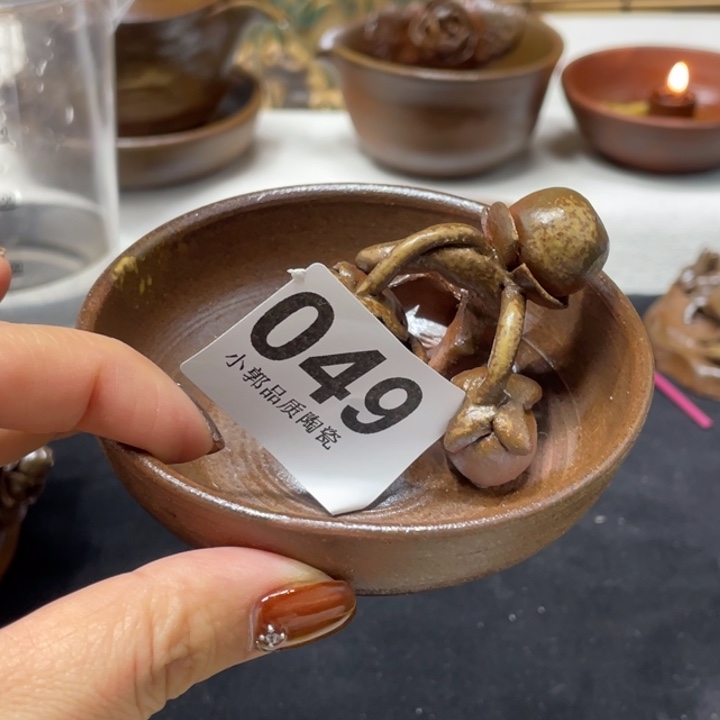 杯奈**༆柴烧手工螃蟹制品049