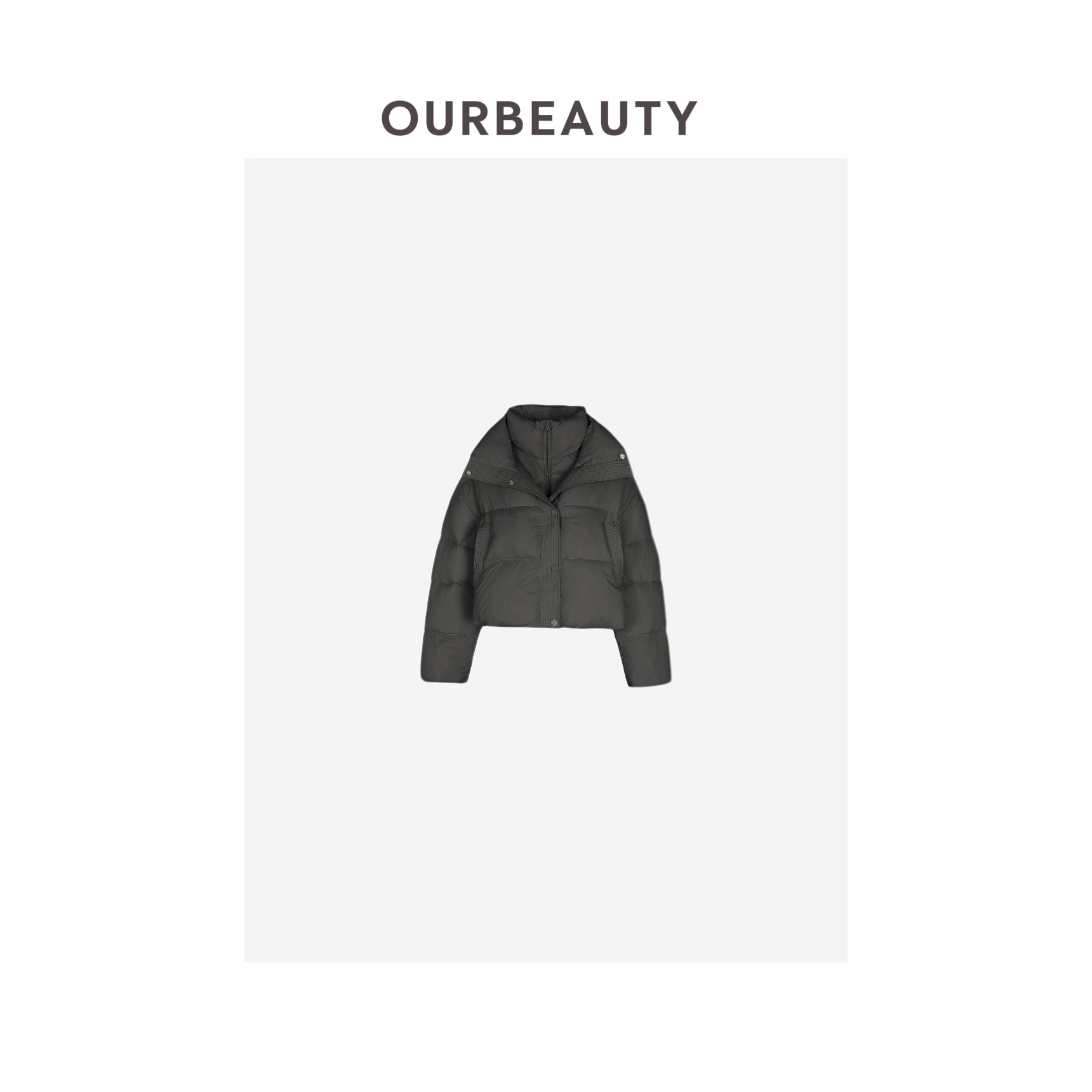 【OURBEAUTY】廓形拼接翻领羽绒服