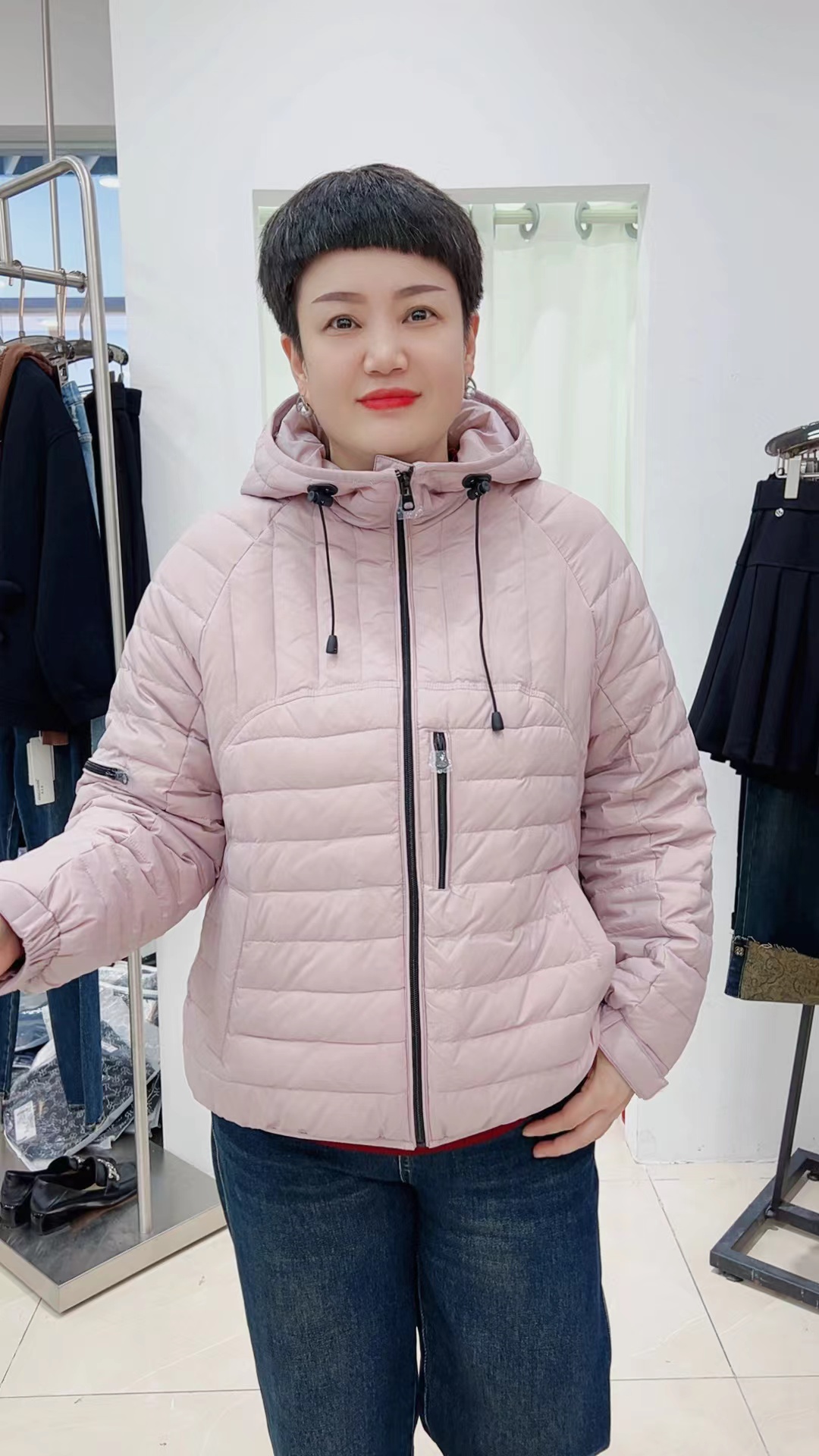 冯小姐时尚大码女装（休闲百搭显瘦洋气减龄轻奢白鸭绒羽绒服127#）