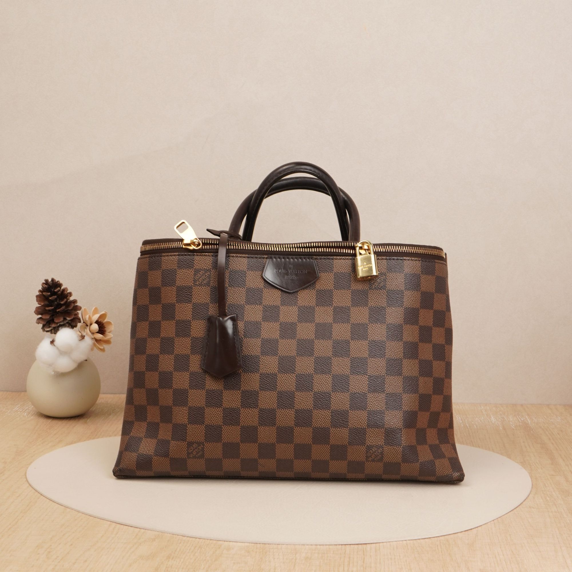 95新 LouisVuitton/路易威登 中古棋盘格手提包单肩包DS032279