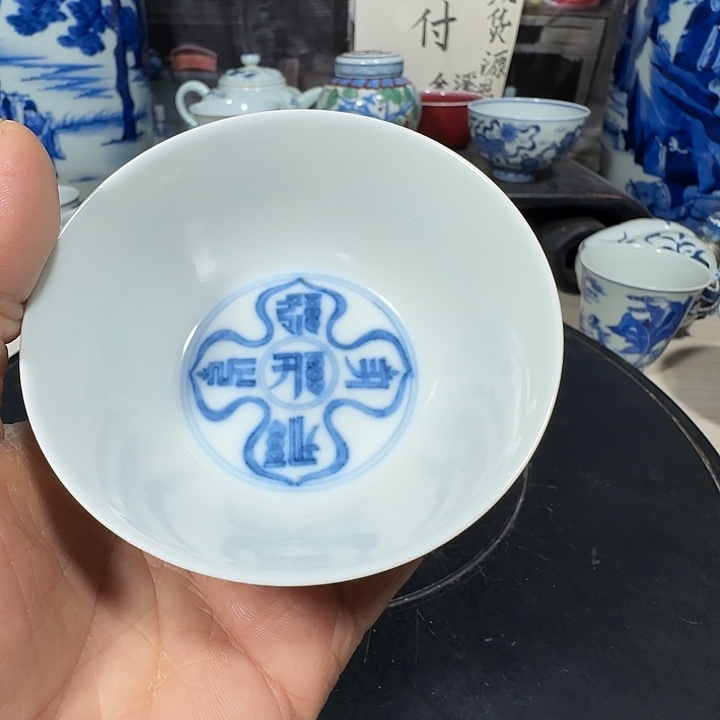 摆件青花花卉小小摆件