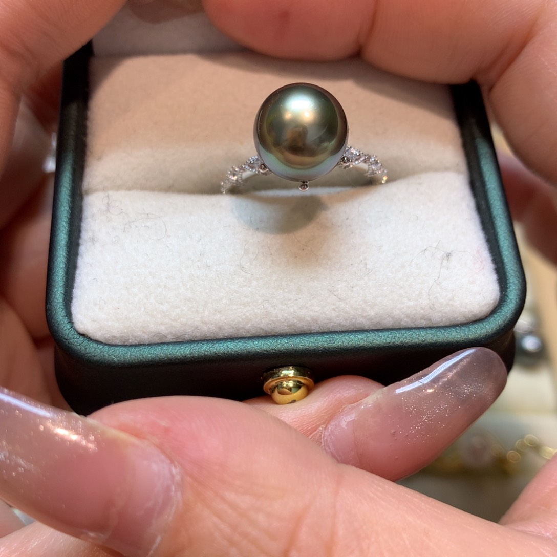 海水珍珠戒指银S925镶嵌