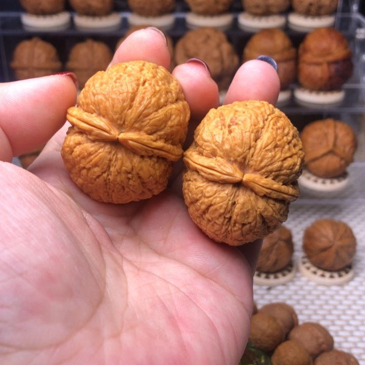 文玩核桃把件6擂鼓双金锤42+