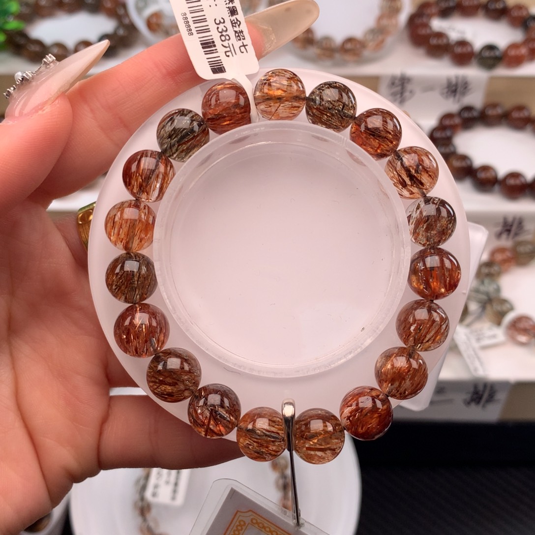水晶手串未镶嵌黑金超七多样性发其一