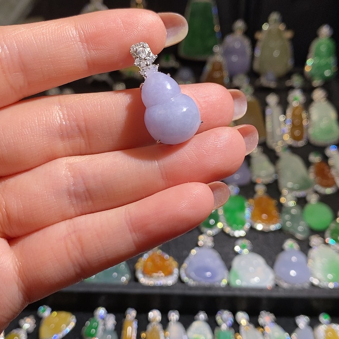 颈饰银S925镶嵌翡翠天然翡翠