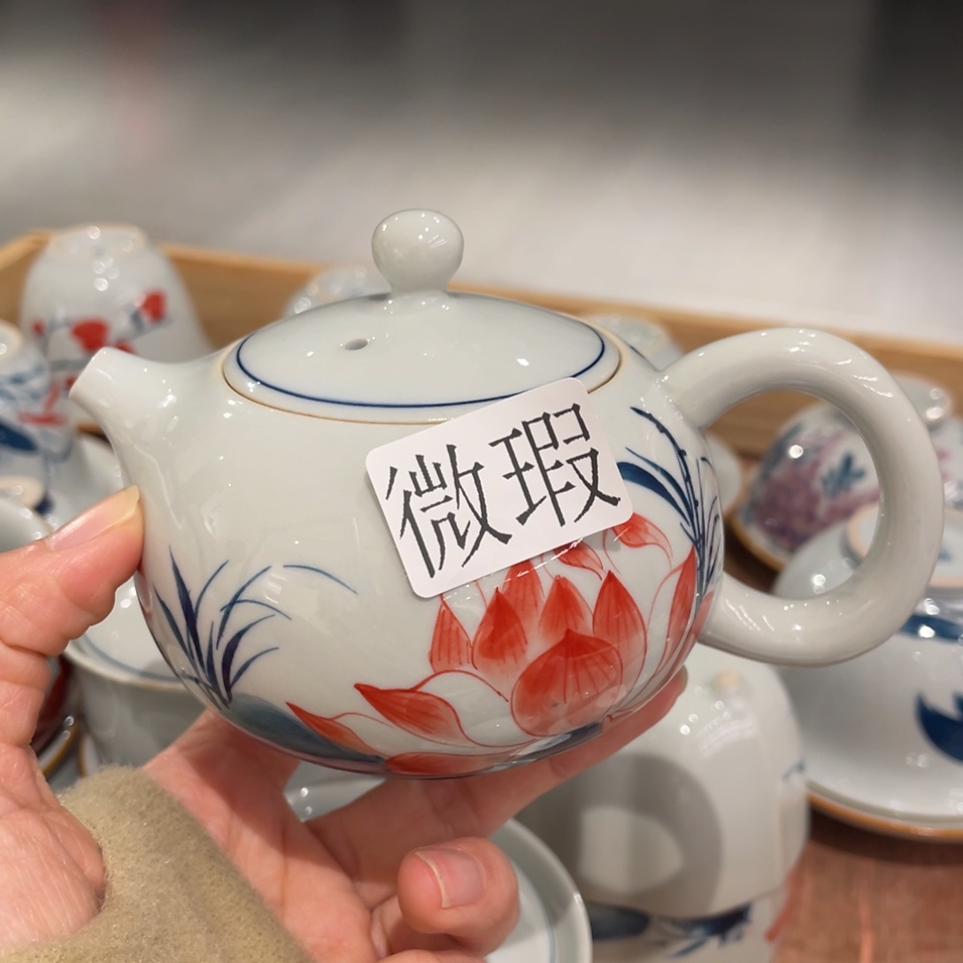 有瑕纯手绘釉下彩