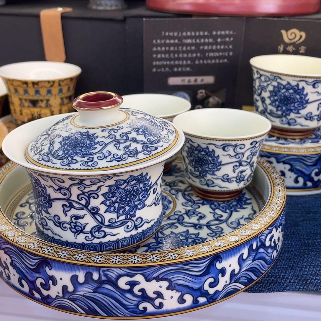 陶景德陶瓷盖碗茶具