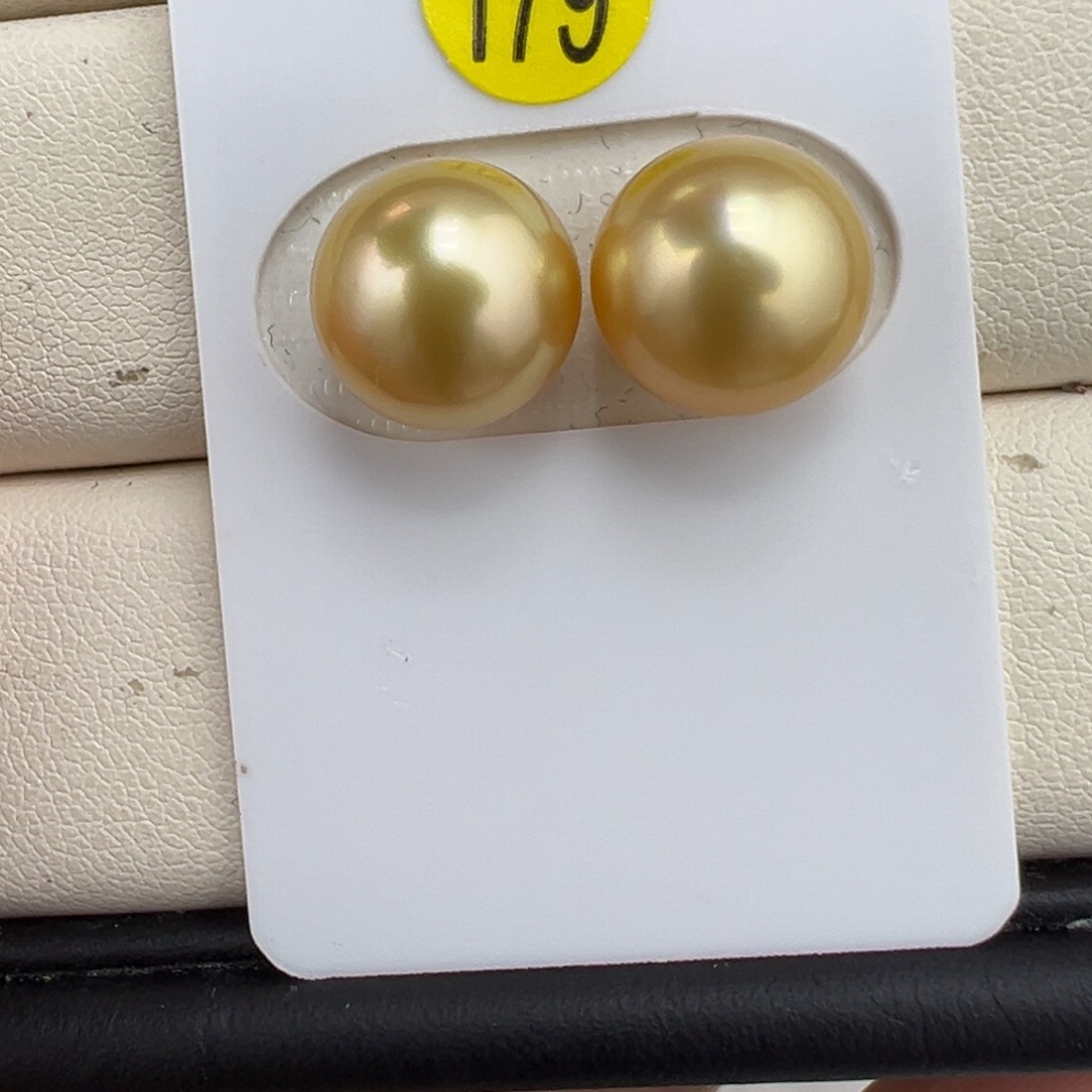 未镶嵌11.3mm中金对珠海水珍珠