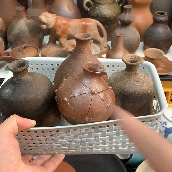 备前烧花瓶摆件备前