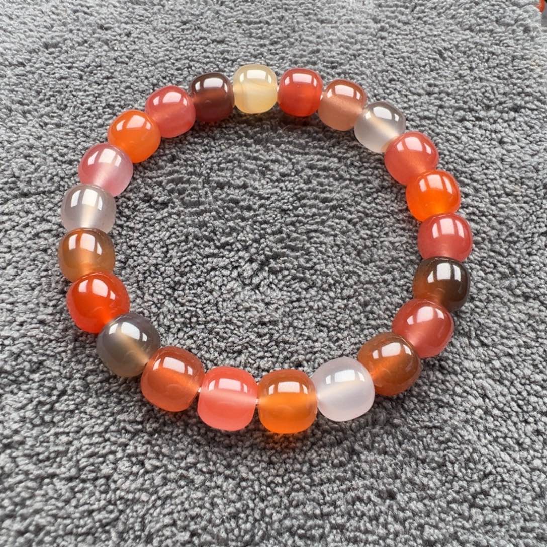 南红玛瑙未镶嵌冰红多宝老型水果串 9m 左右