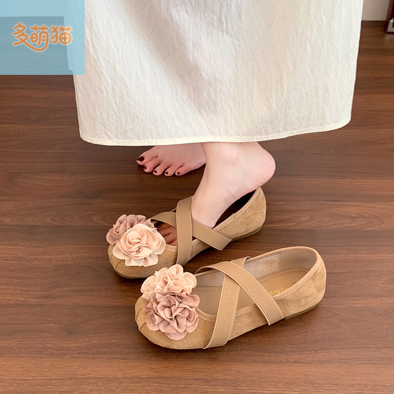 2025年春秋季新款温柔浅口法式单鞋复古玛丽珍瓢鞋奶奶鞋平底单鞋