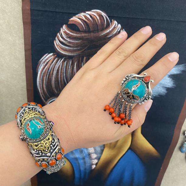 925银手镯 手镯925银复古设计国外纯手工打造孤品单品重工高货