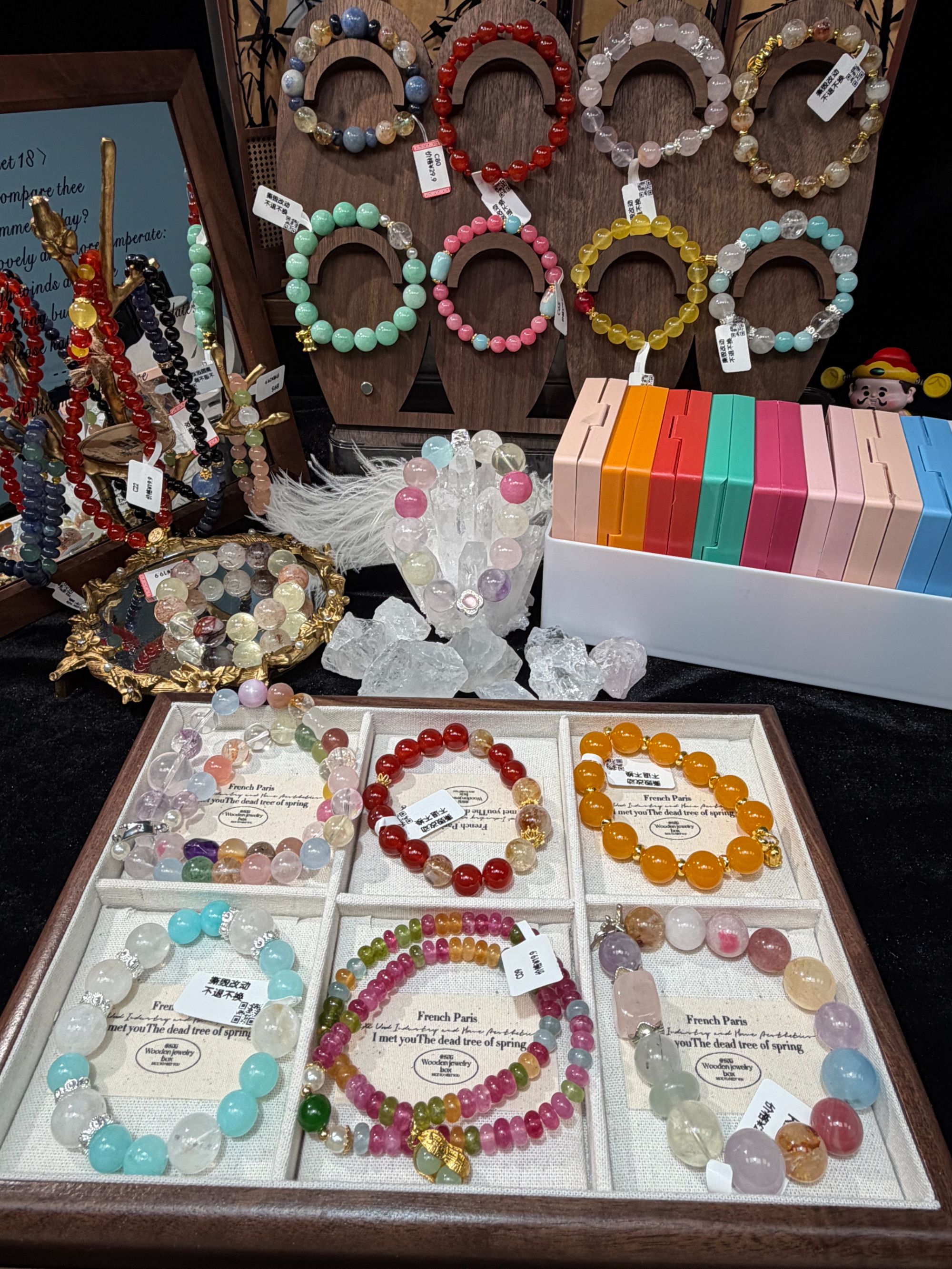 【团单】【旅游车】水晶玉髓玛瑙玉石多种材质设计款手串