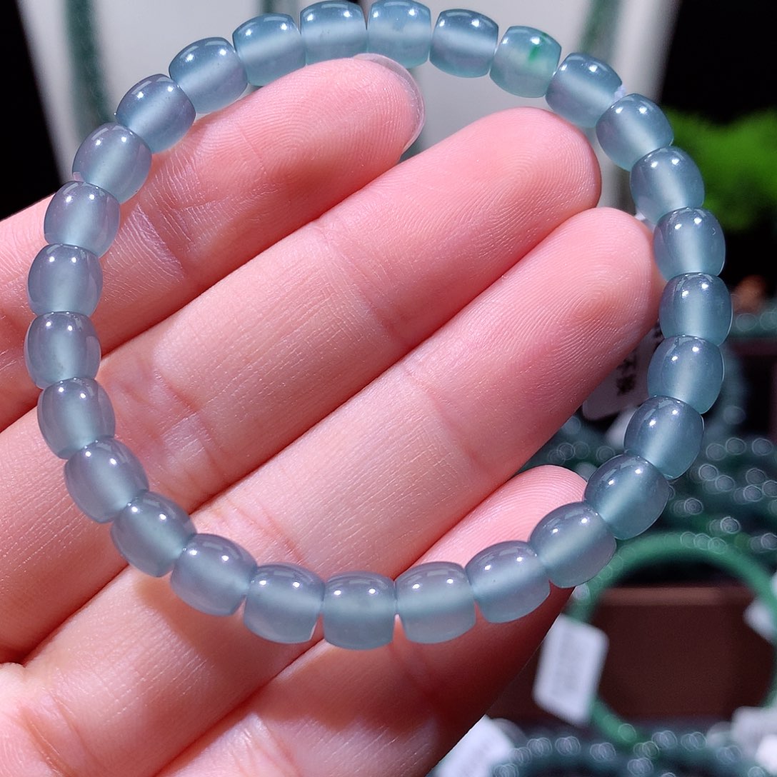 翡翠未镶嵌手链天然a货翡翠手串6.5