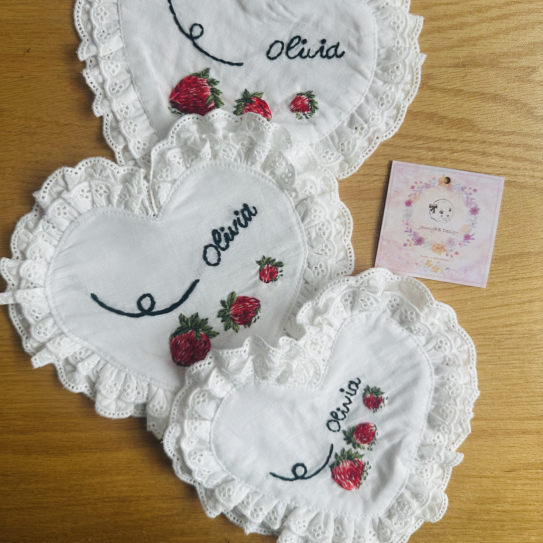 jannybb 儿童女童幼儿园手工刺绣草莓姓名布贴