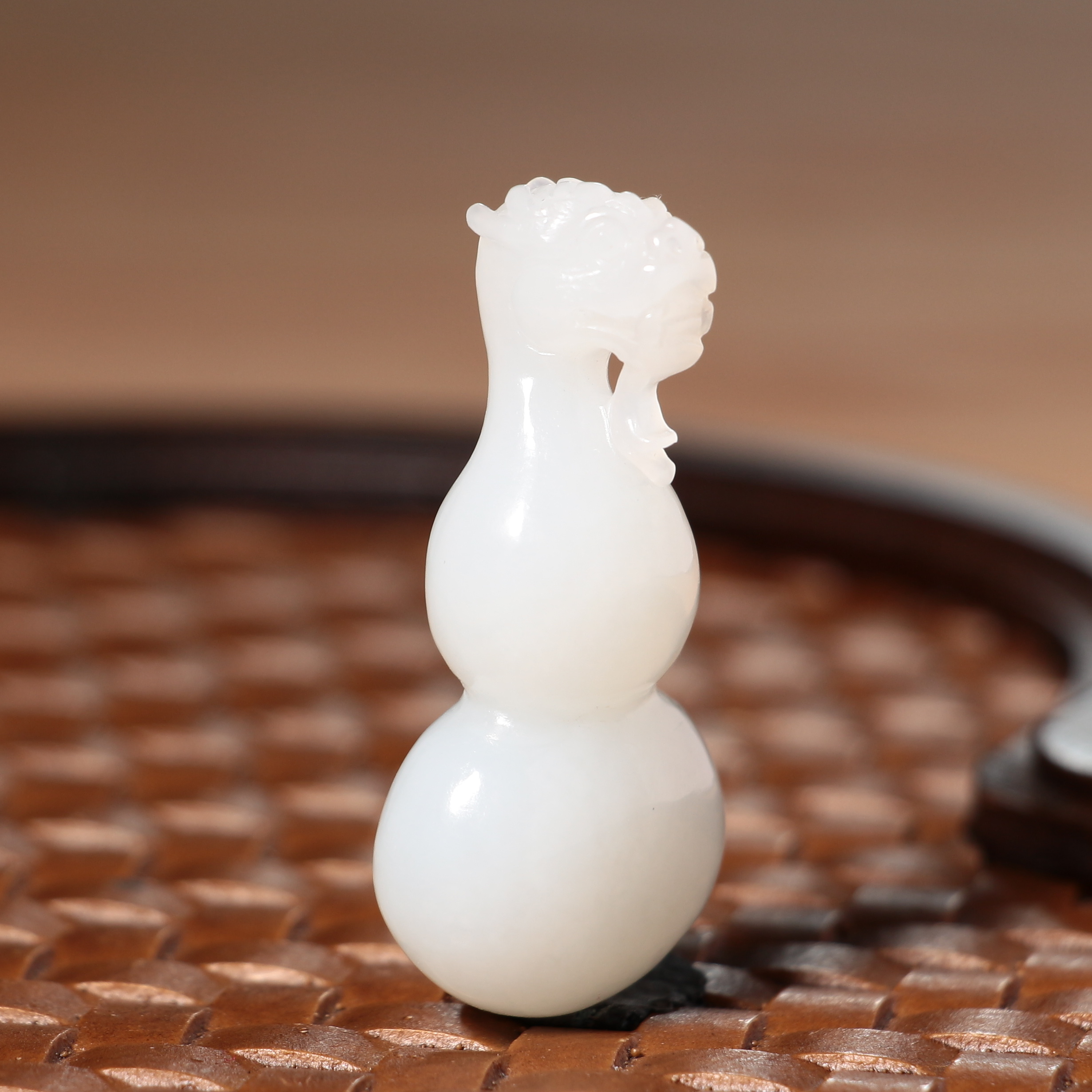 和田玉羊脂白玉福禄葫芦料子干净细腻形状饱满圆润有韵味