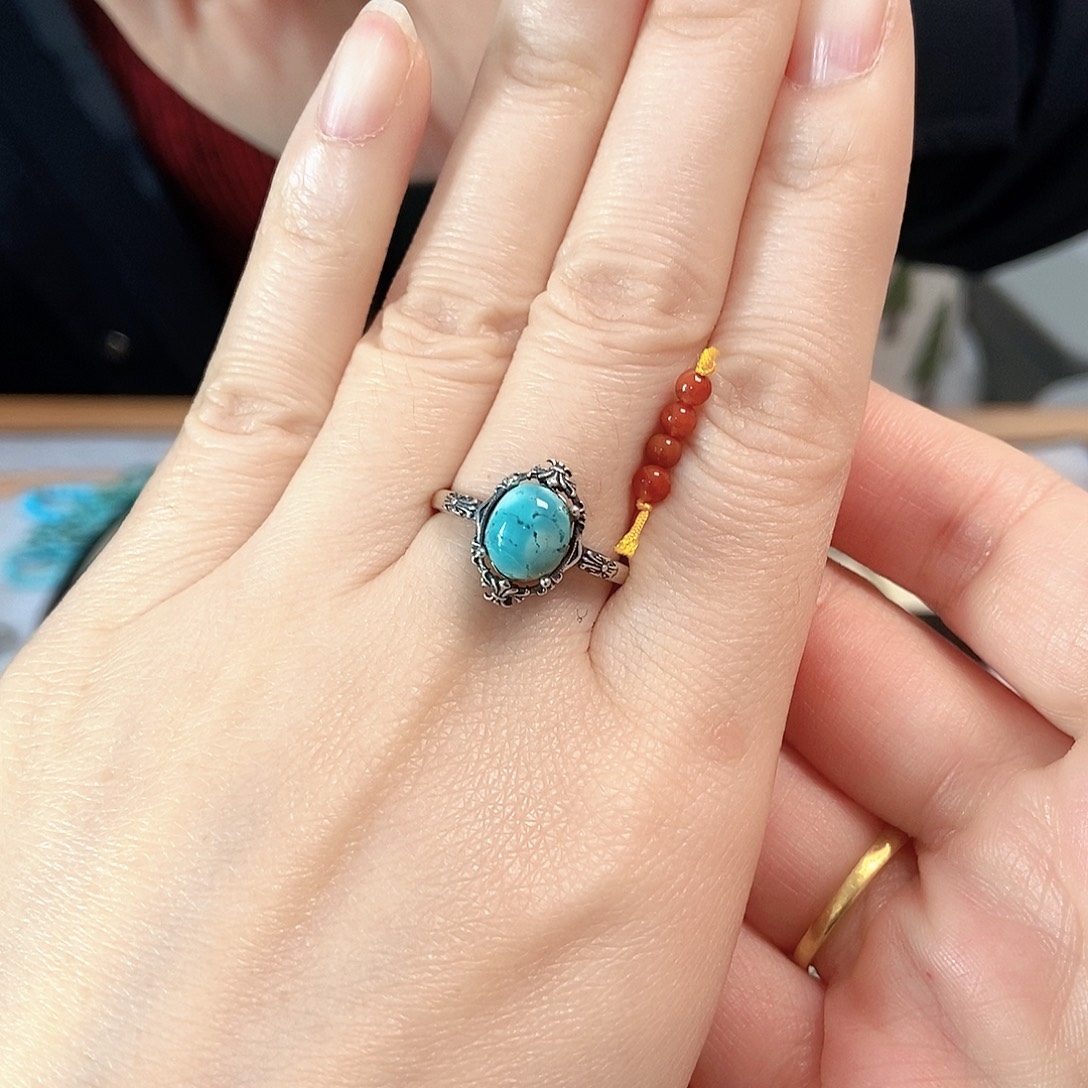 南红玛瑙银S925镀金镶嵌珠宝奇石