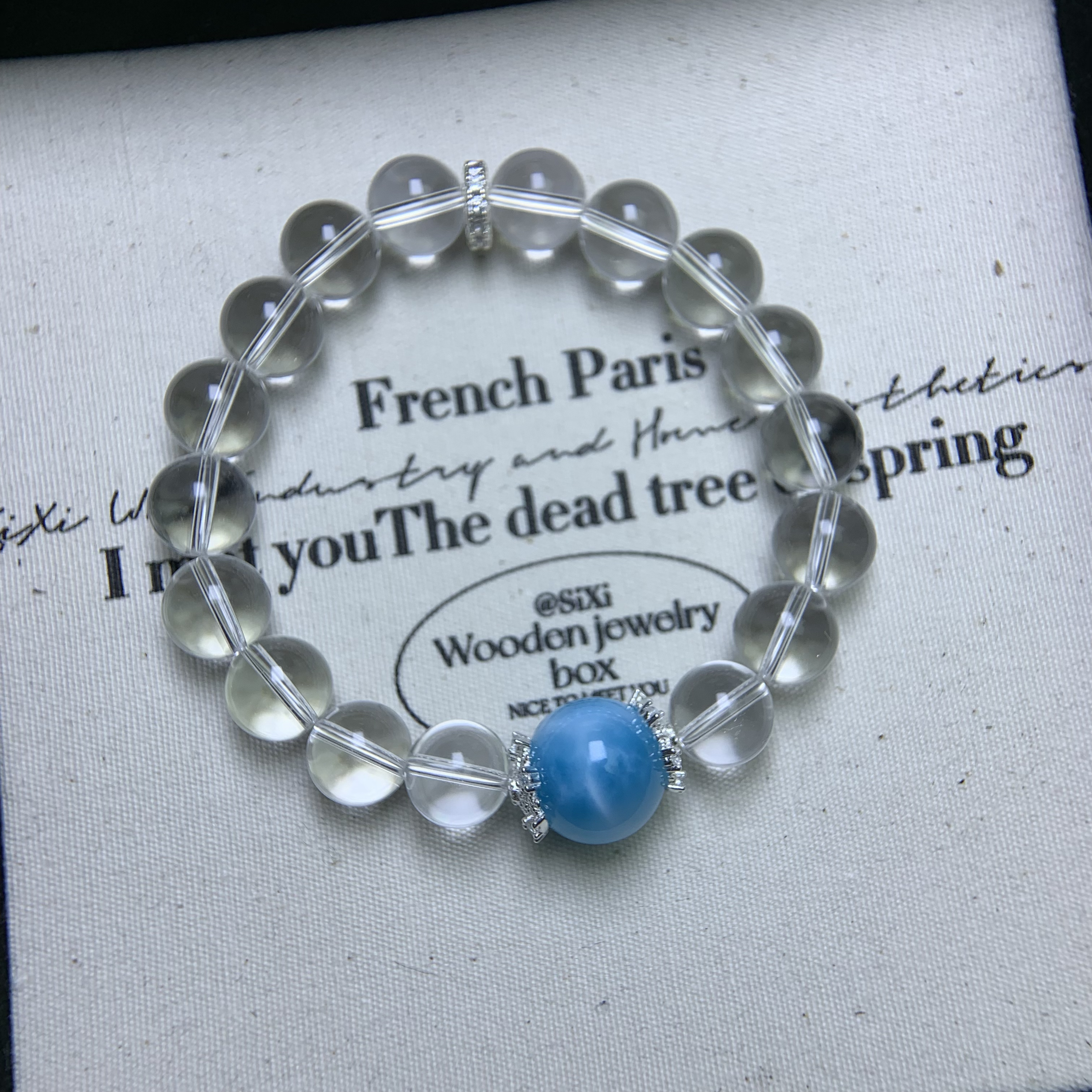 天然海纹石圆珠DIY手链简约气质百搭款女神节礼物