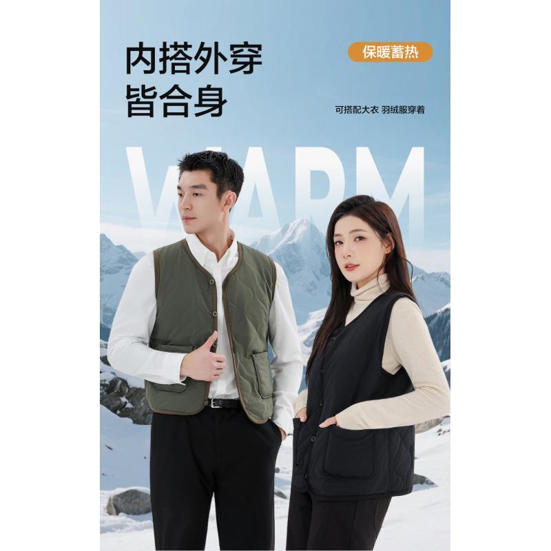 九代升级版冬男女百分百绵羊毛马甲外穿休闲情侣坎肩保暖马夹630