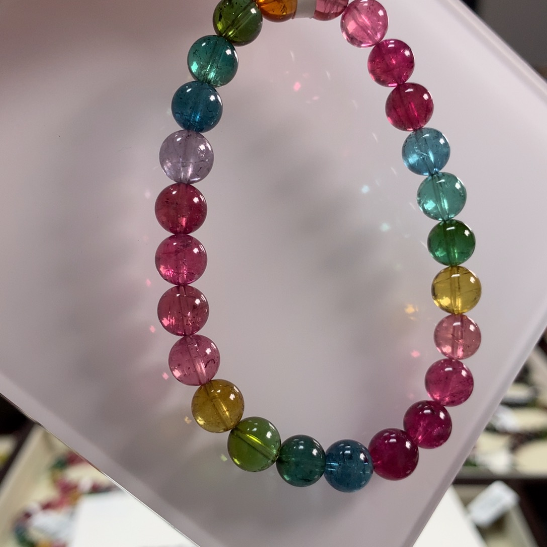 碧玺手链未镶嵌宥***记7.5毫米左右