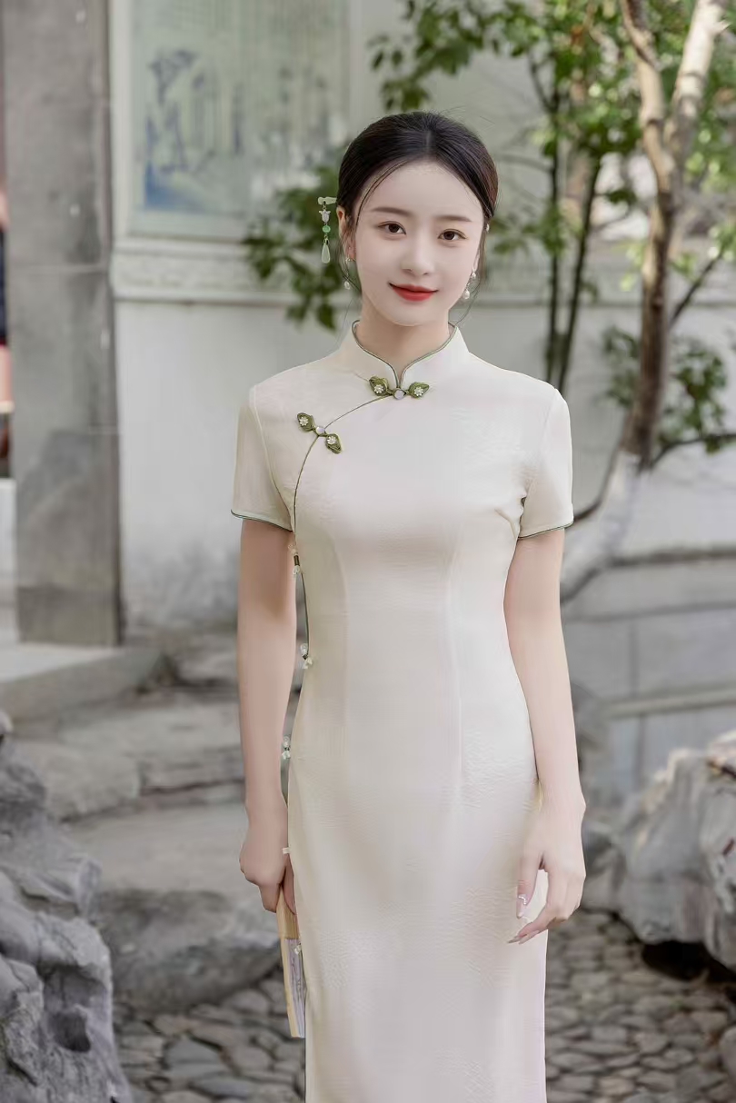 【媚丽】小个子温柔优雅气质显瘦中款旗袍