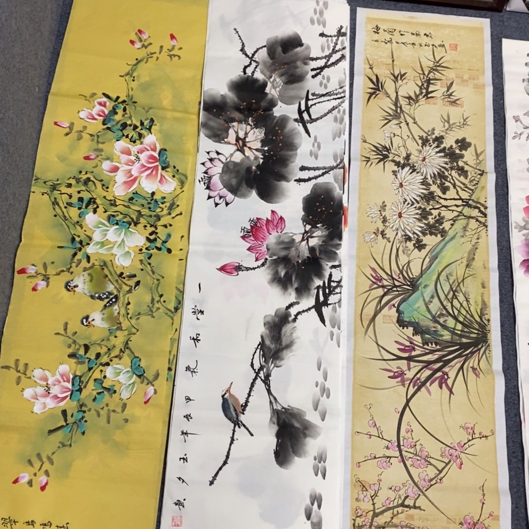 国画尺寸140✖️35四尺对开手绘