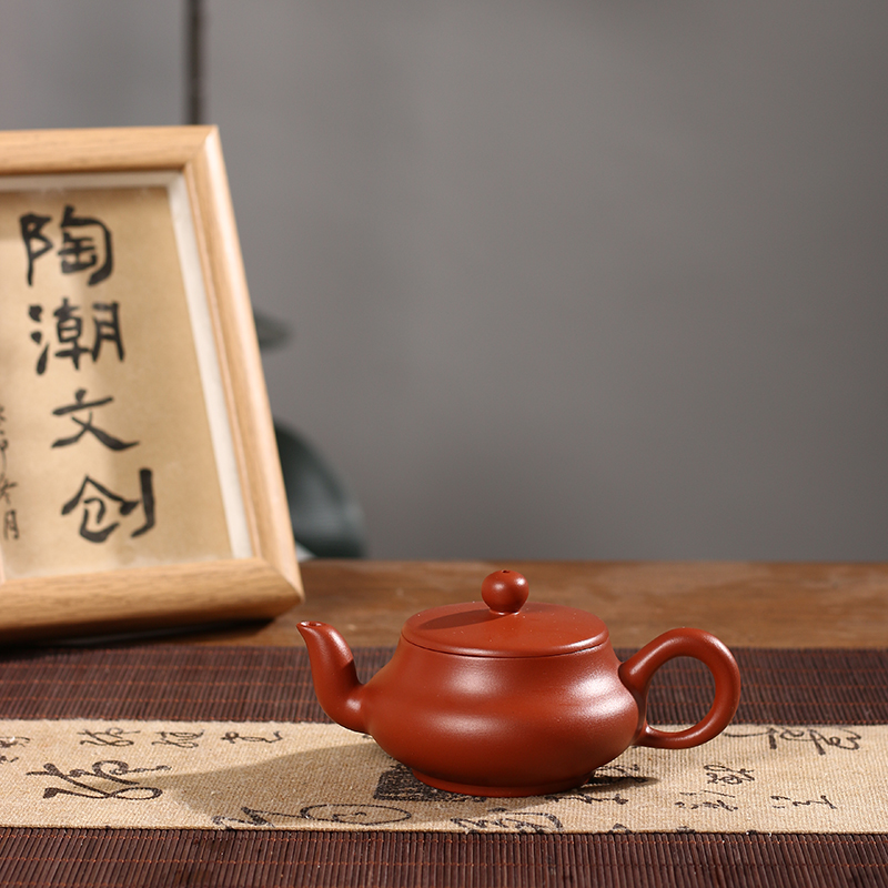 潮州原矿朱泥手拉壶君德壶大容量工夫茶壶家用冲茶壶工夫茶器