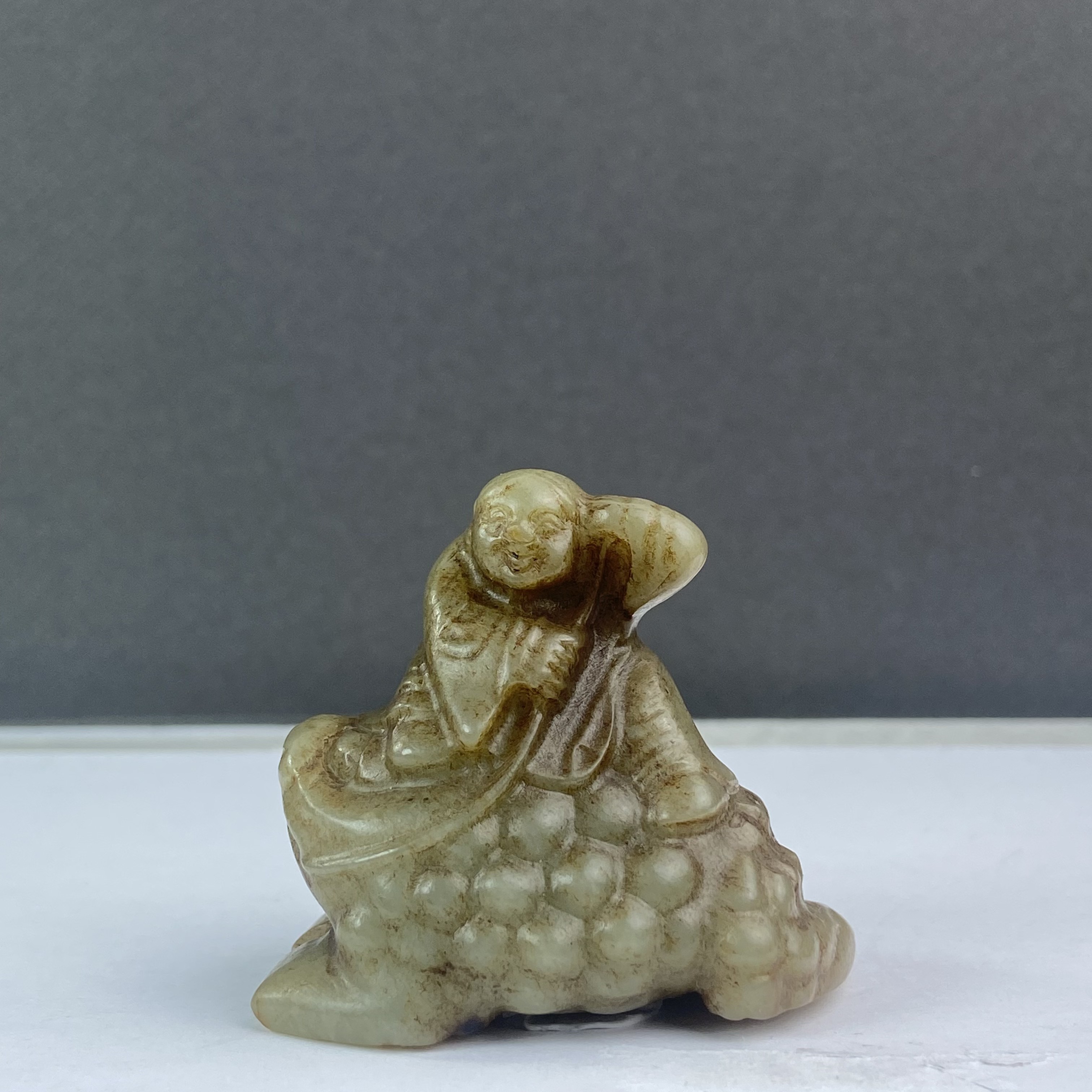 AK1066 和田玉 仿古金蟾童子