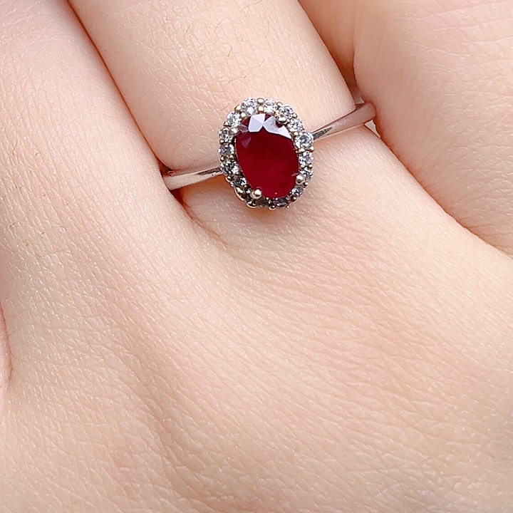红宝石银S925镶嵌戒指