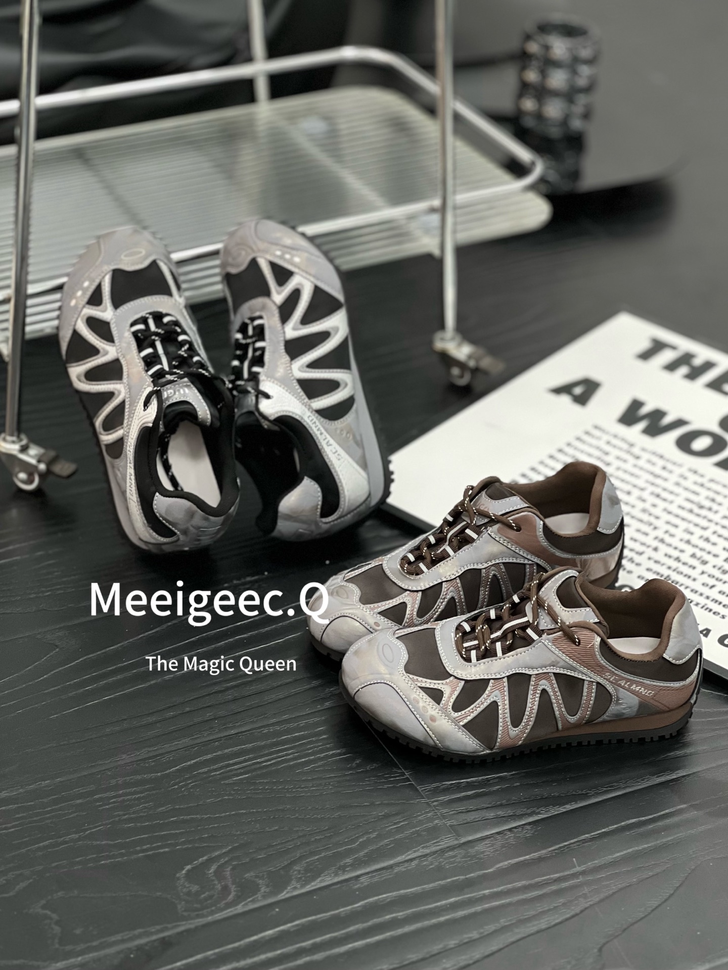 22128防滑秋季女男春秋透气运动鞋时尚球鞋银色百搭