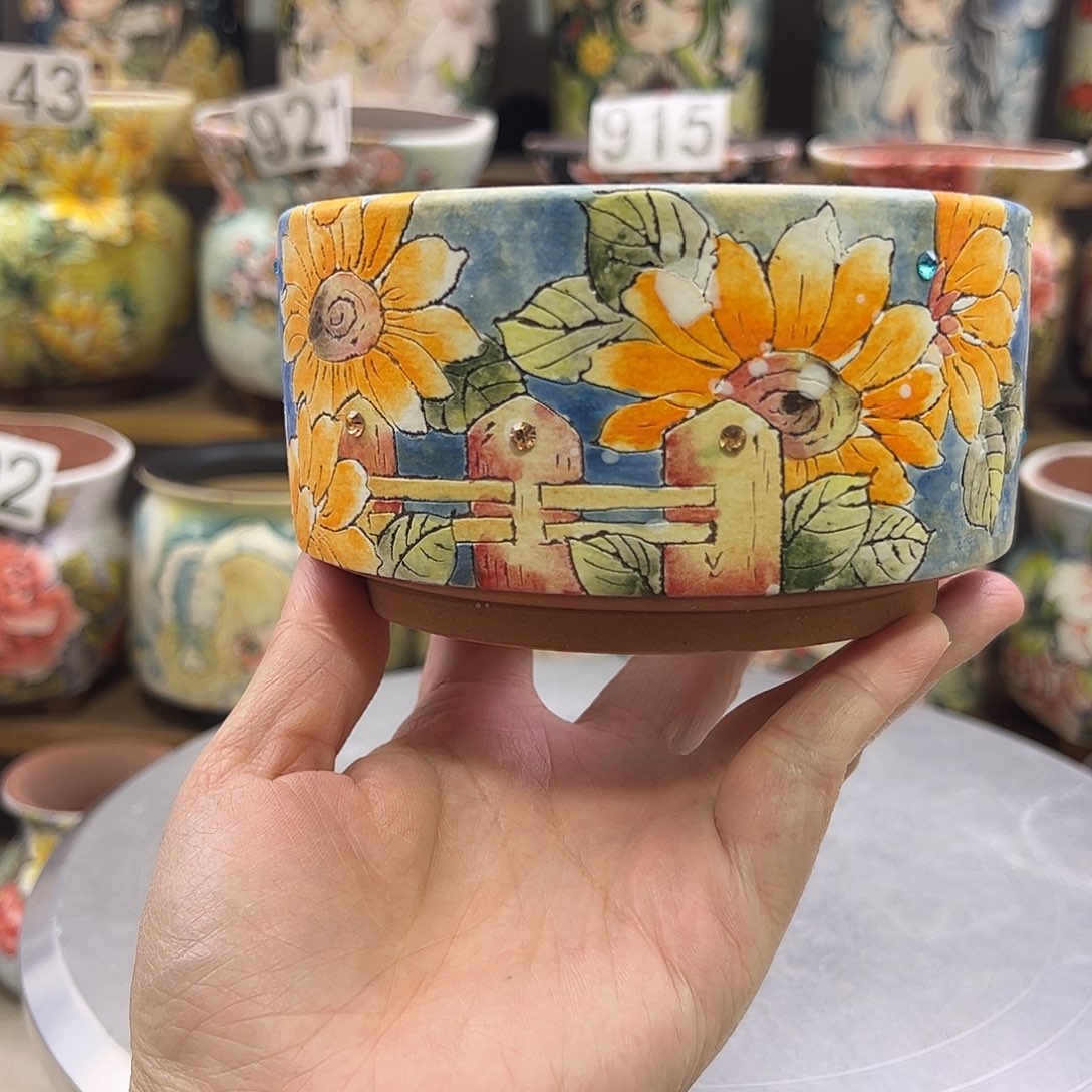 景德镇炫彩手绘口11.5高7