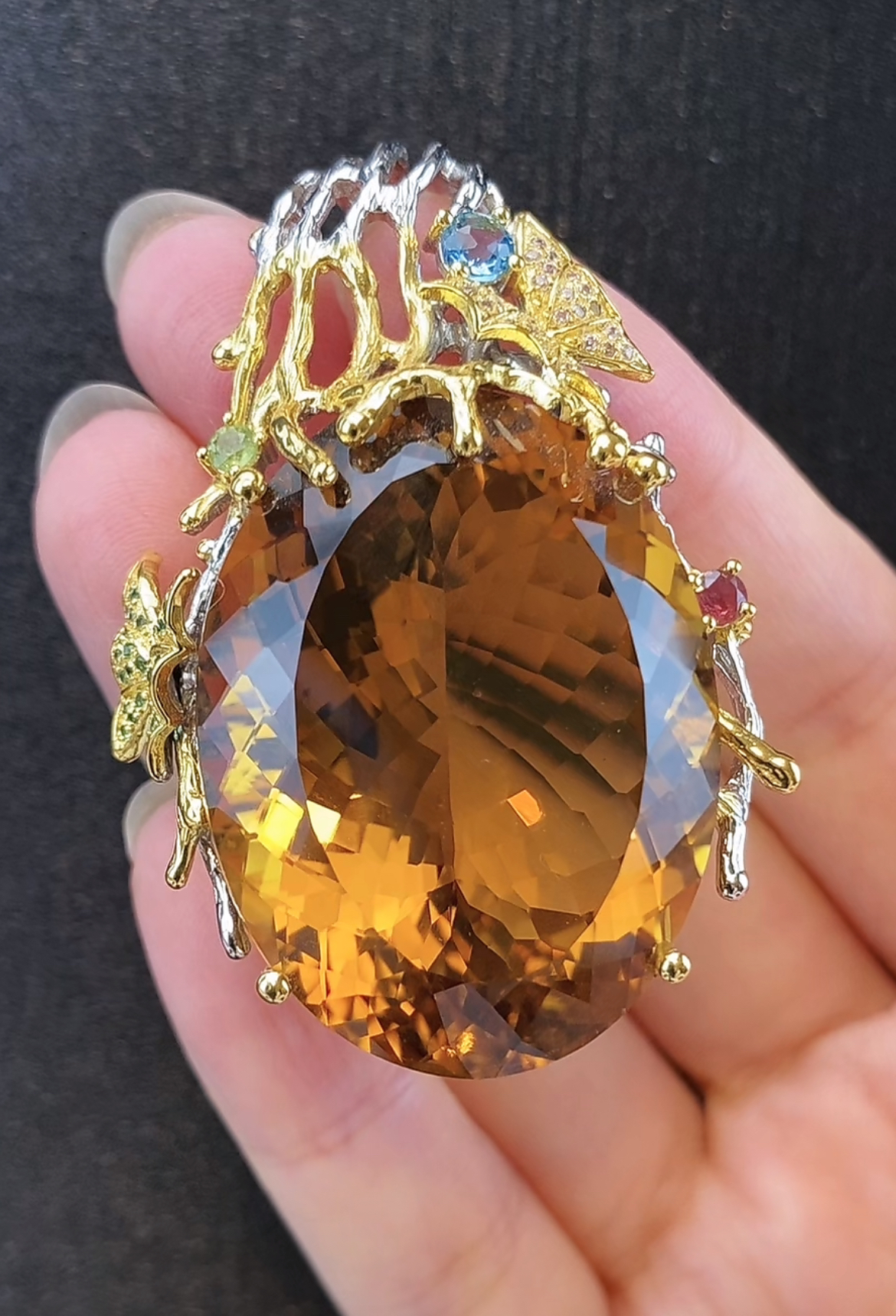 黄水晶吊坠时尚大气女王黄色精致