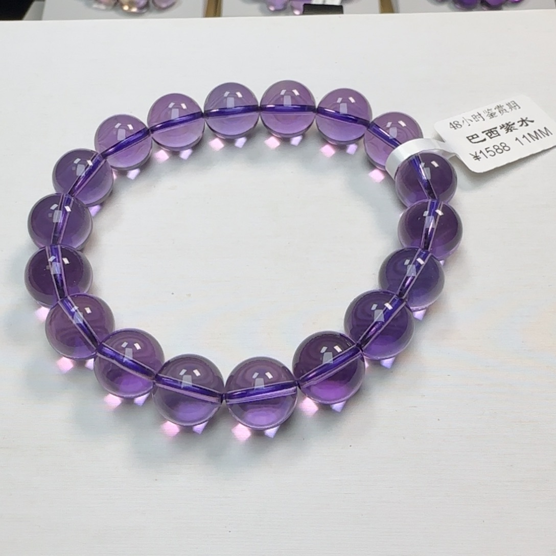 未镶嵌手链水晶净体巴西紫水中紫11咪