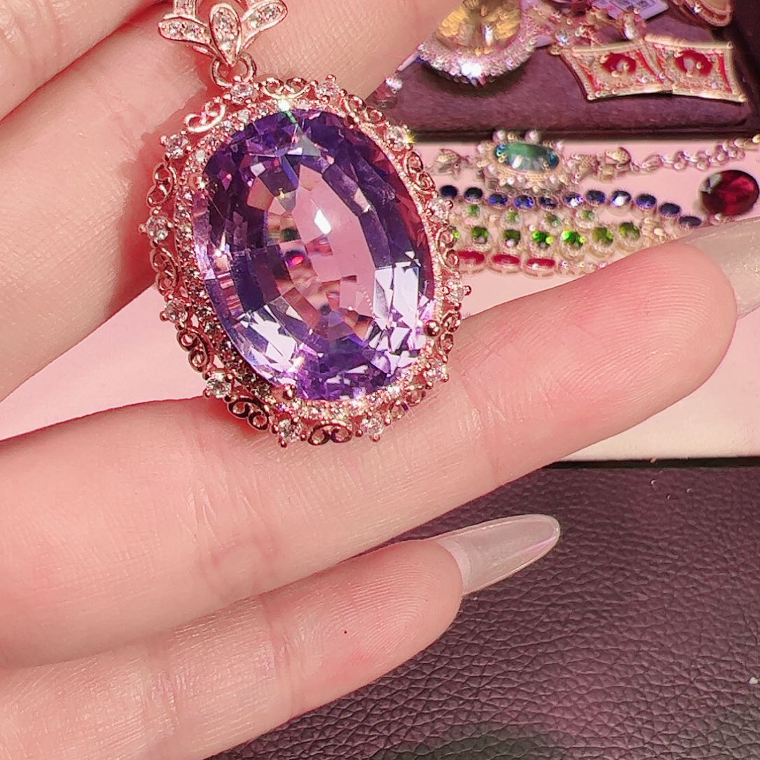 紫晶紫玉晶银S925镶嵌