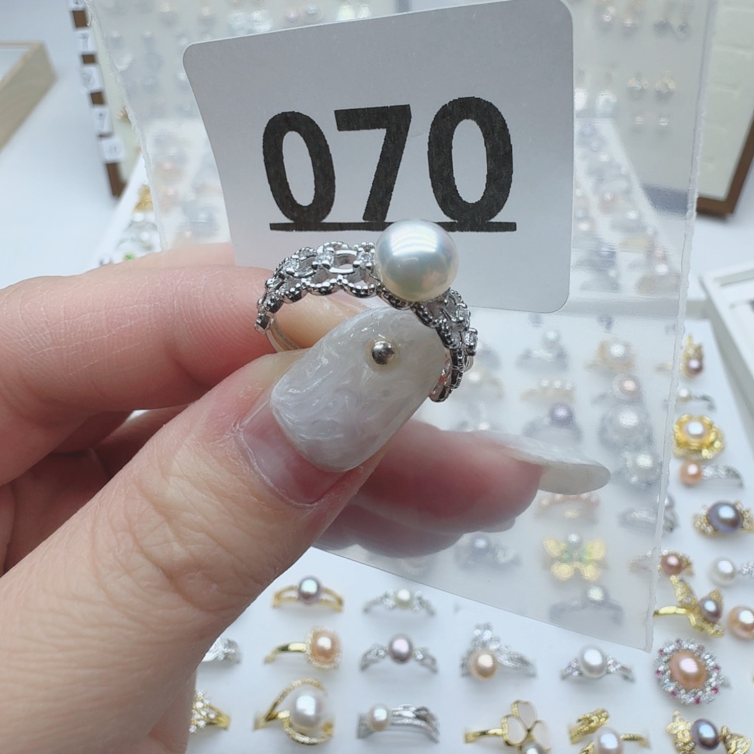 淡水珍珠珠宝奇石银S925镶嵌070