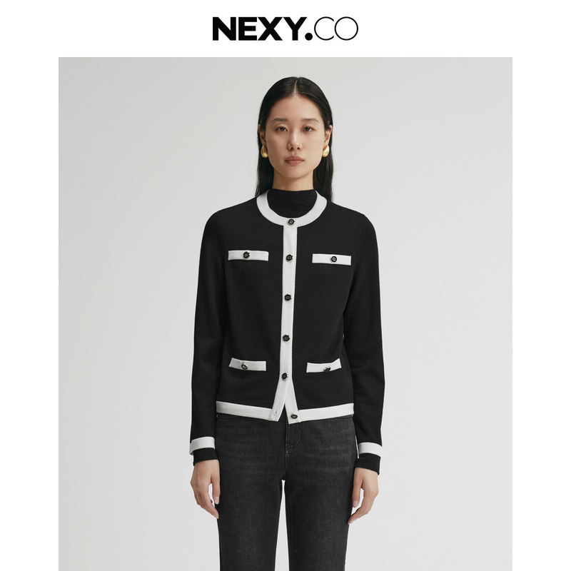 【婷婷专属】NEXY.CO/奈蔻外披衫小香风|拼接|XI00308W0
