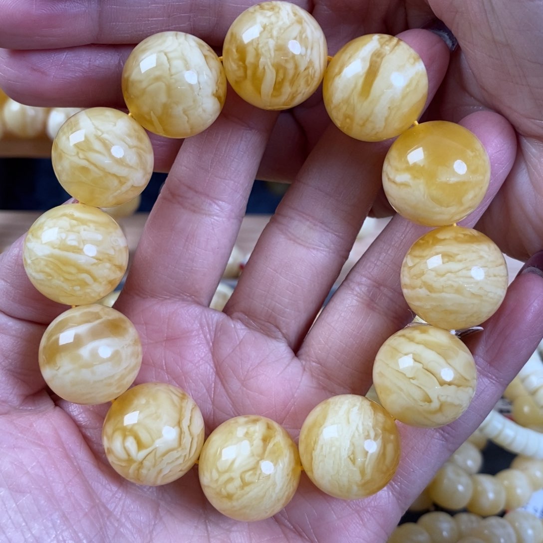 蜜蜡裸石未镶嵌19➕虎皮千层雪