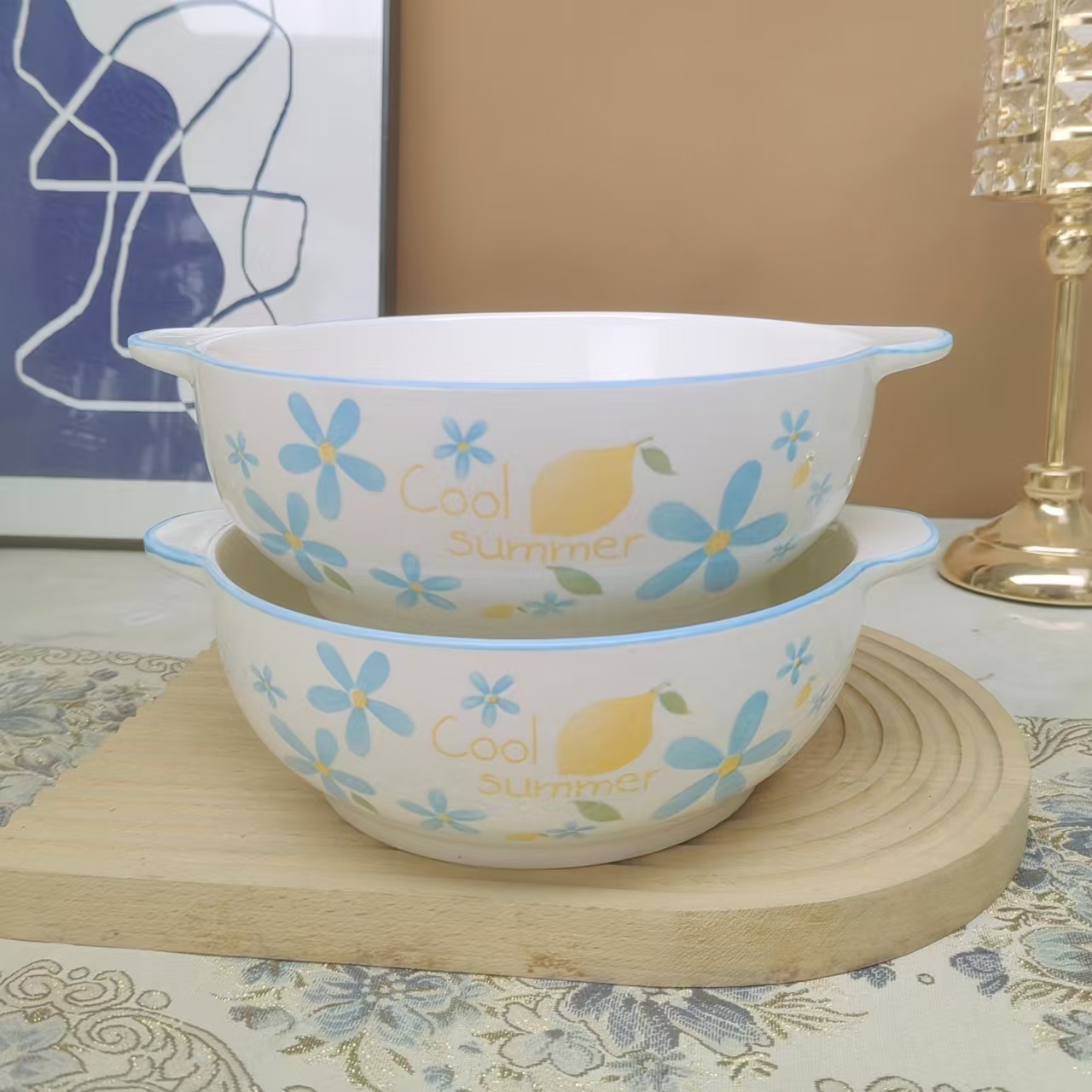 准新品  夏日风情-双-耳-汤-碗-2只由钢化膜商家赞助