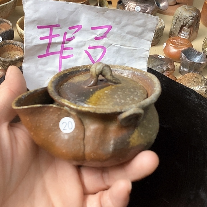 杯手工粗陶、柴烧茶器