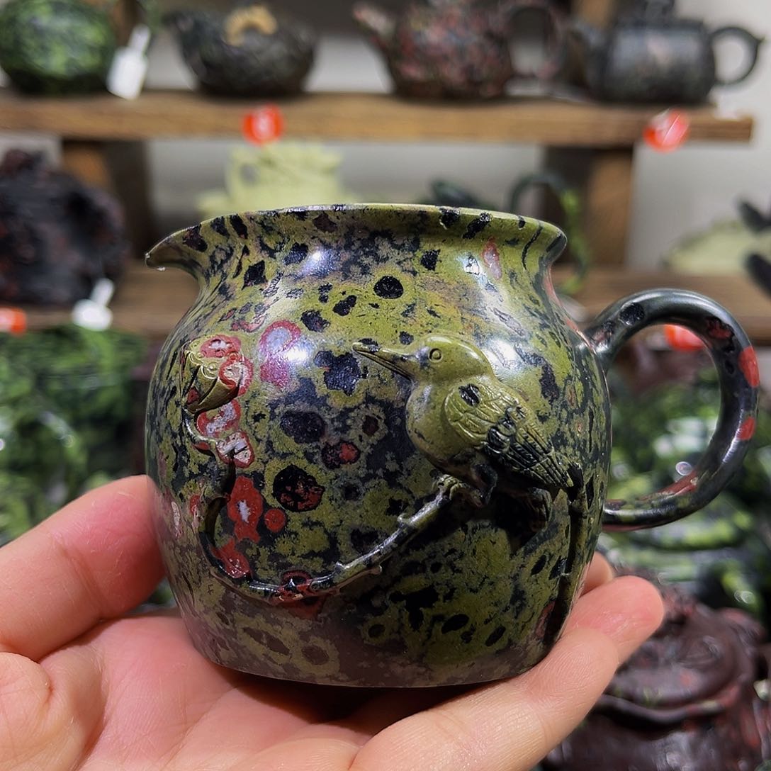 梅花玉莲蓬翠鸟公道杯240cc