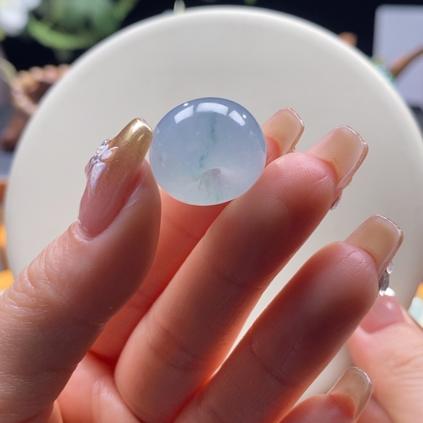 【闪购商品】翡翠颈饰未镶嵌翡翠冰天空蓝鼓珠
