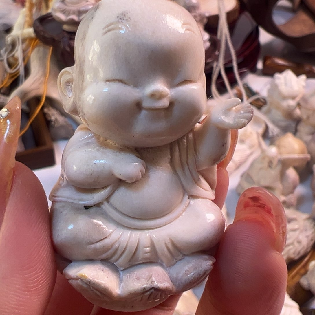 鹿骨把件明*手把件