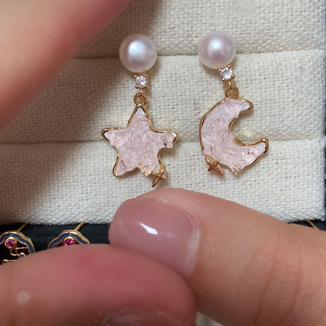 淡水珍珠耳饰合金