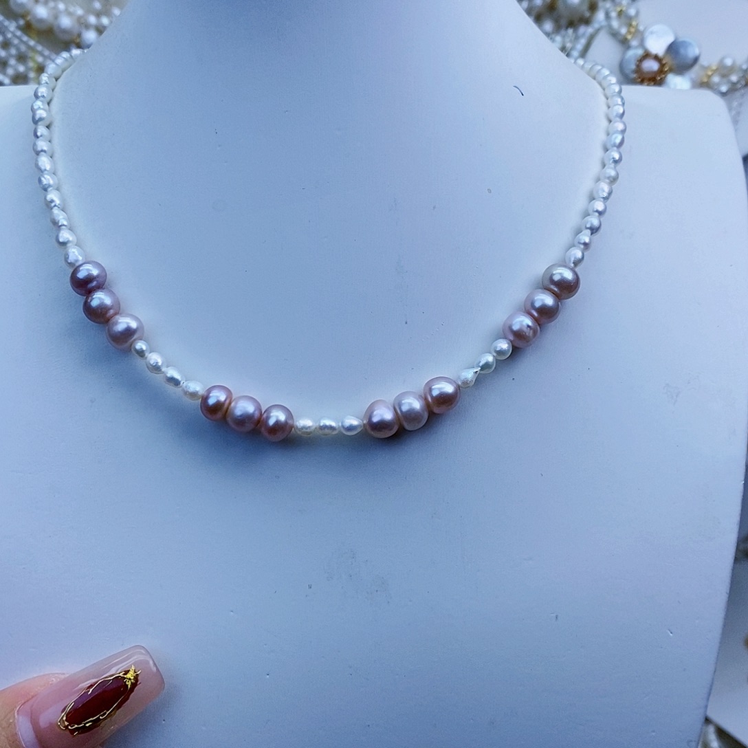 淡水珍珠颈饰银S925镶嵌